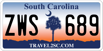 SC license plate ZWS689