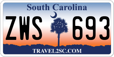 SC license plate ZWS693