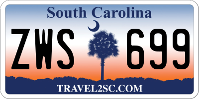 SC license plate ZWS699