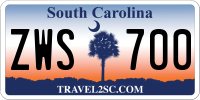 SC license plate ZWS700