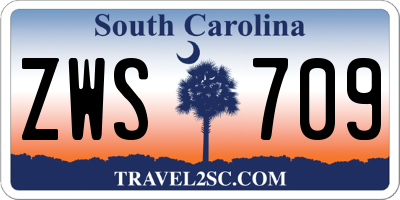 SC license plate ZWS709
