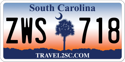SC license plate ZWS718