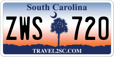SC license plate ZWS720