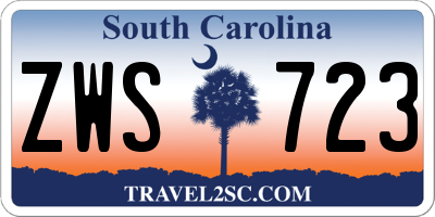 SC license plate ZWS723