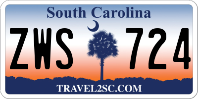 SC license plate ZWS724