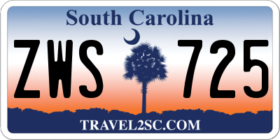 SC license plate ZWS725