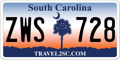 SC license plate ZWS728