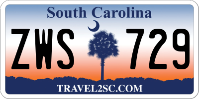 SC license plate ZWS729