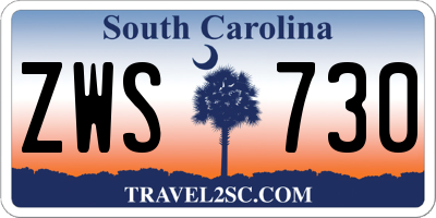 SC license plate ZWS730