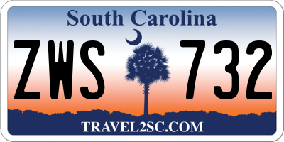SC license plate ZWS732