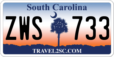 SC license plate ZWS733
