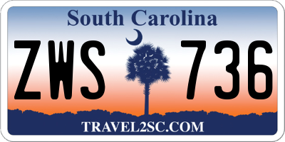 SC license plate ZWS736