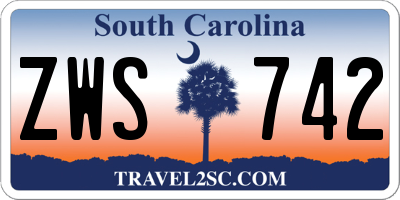 SC license plate ZWS742