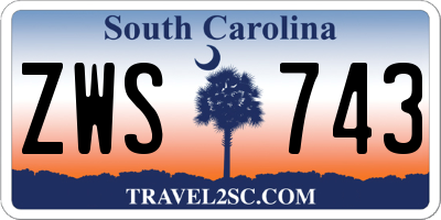 SC license plate ZWS743