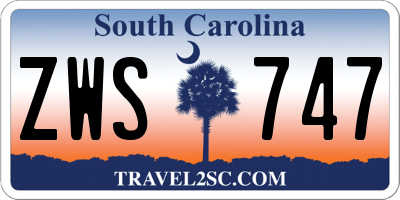 SC license plate ZWS747