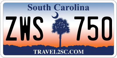 SC license plate ZWS750