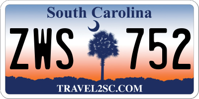 SC license plate ZWS752