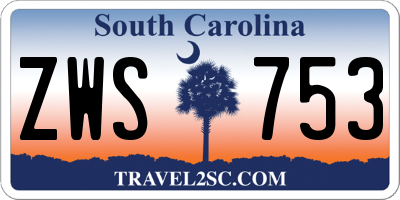 SC license plate ZWS753