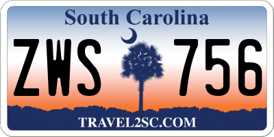 SC license plate ZWS756