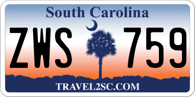 SC license plate ZWS759