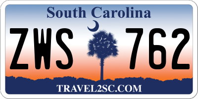 SC license plate ZWS762