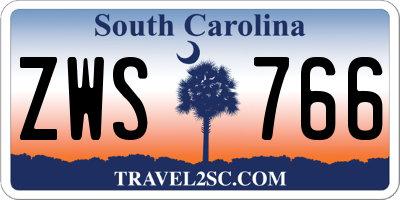 SC license plate ZWS766