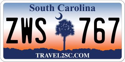 SC license plate ZWS767