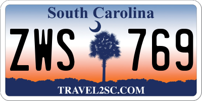 SC license plate ZWS769