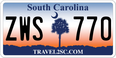 SC license plate ZWS770