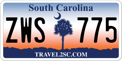 SC license plate ZWS775