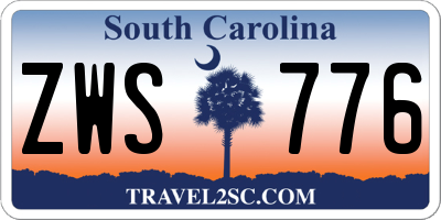 SC license plate ZWS776