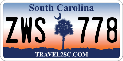 SC license plate ZWS778