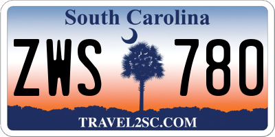 SC license plate ZWS780