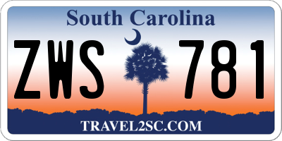 SC license plate ZWS781