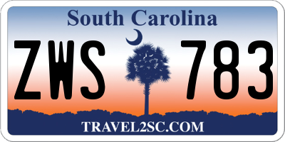 SC license plate ZWS783