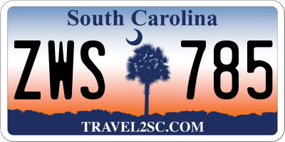 SC license plate ZWS785