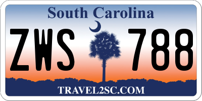 SC license plate ZWS788