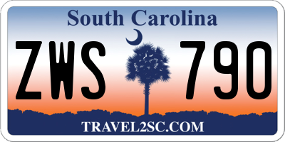 SC license plate ZWS790