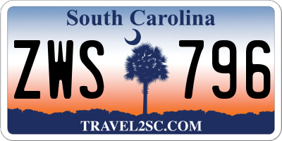 SC license plate ZWS796