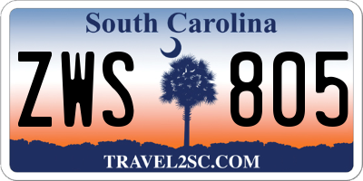 SC license plate ZWS805
