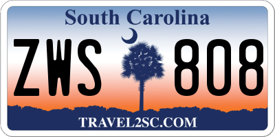 SC license plate ZWS808