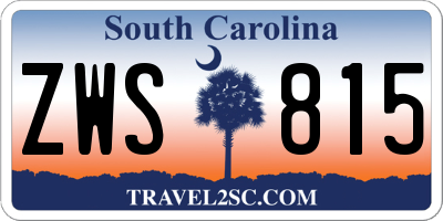 SC license plate ZWS815