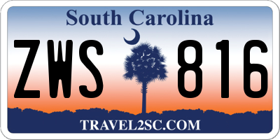 SC license plate ZWS816