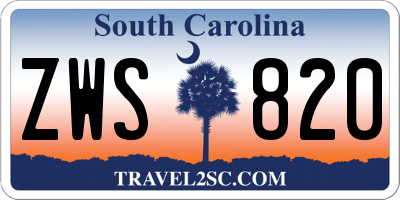 SC license plate ZWS820