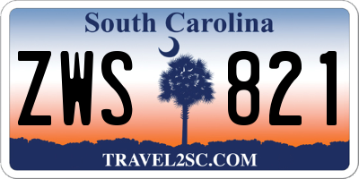 SC license plate ZWS821