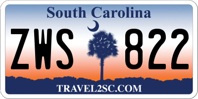 SC license plate ZWS822