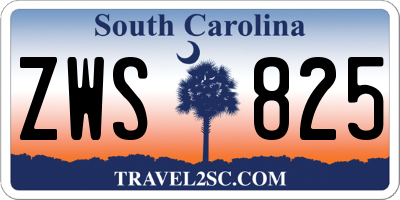 SC license plate ZWS825