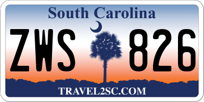 SC license plate ZWS826
