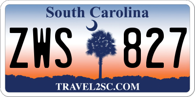 SC license plate ZWS827