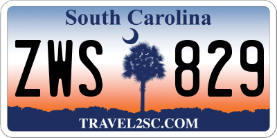 SC license plate ZWS829